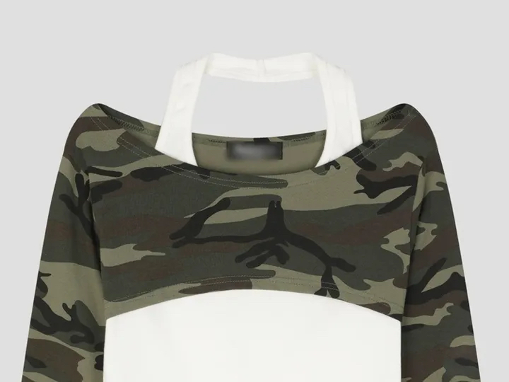 Camo Halterneck Layered Crop
