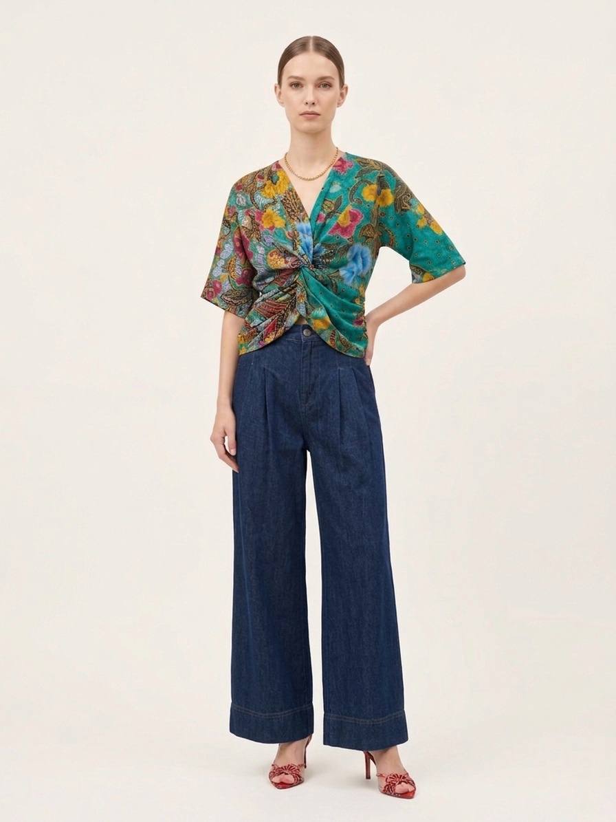 T8816 - Knotted Batik Top
