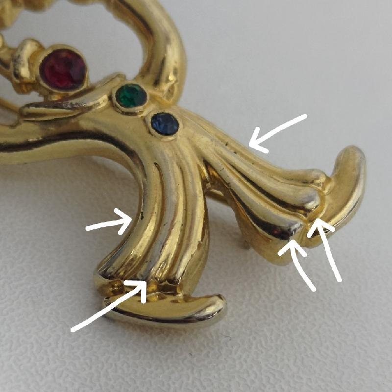 Vintage Bejeweled Circus Crown Figural Brooch (MW197)