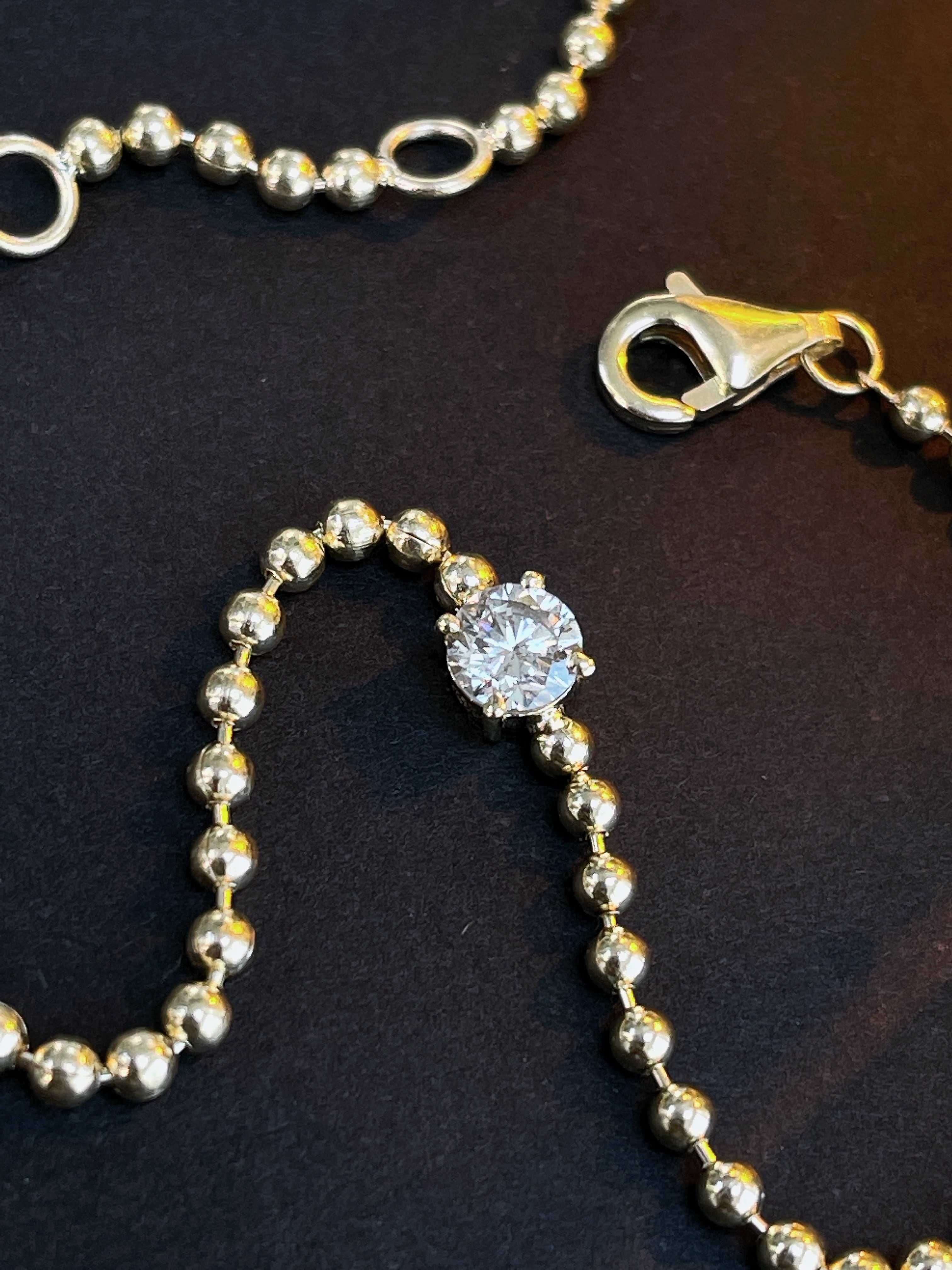 Diamond Gold Bead Bracelet N240259