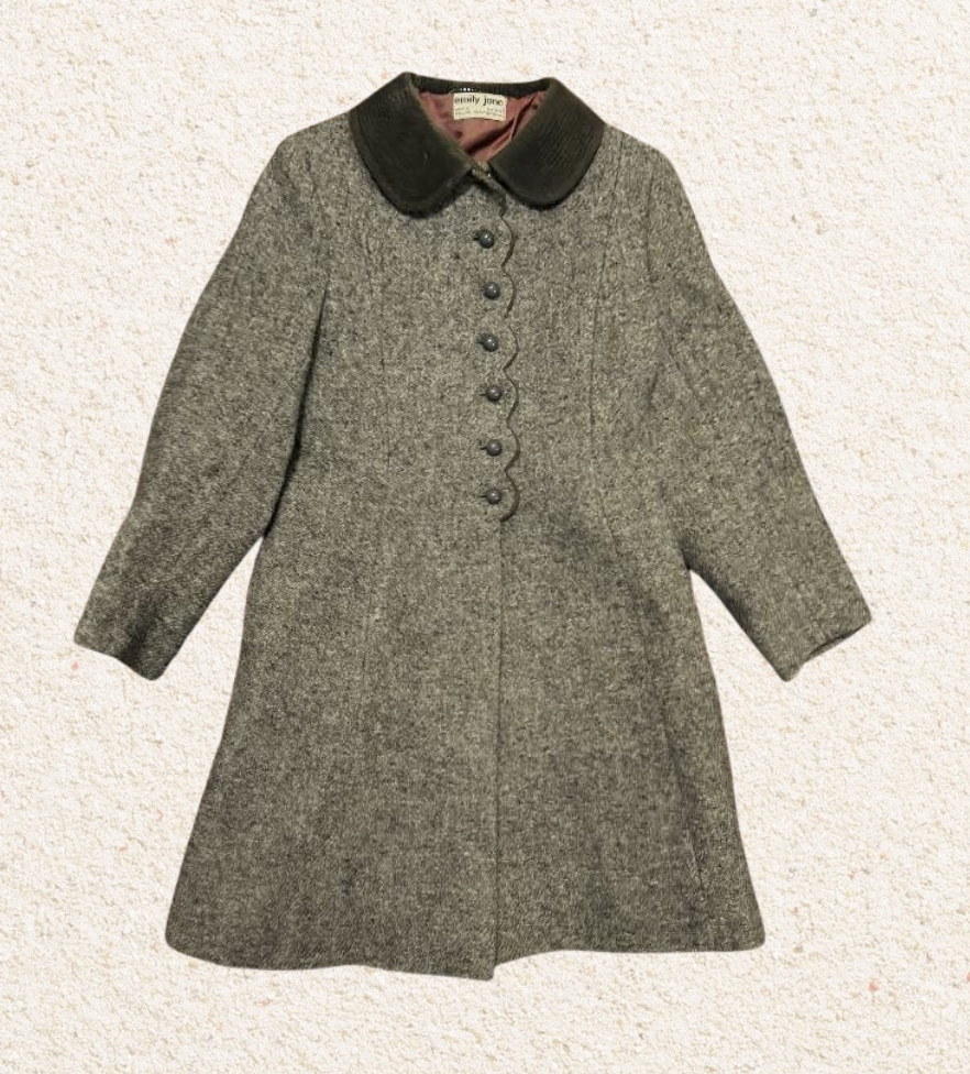 1960s Emily Jane Harris Tweed Made in England little girl’s coat (MT2065 )