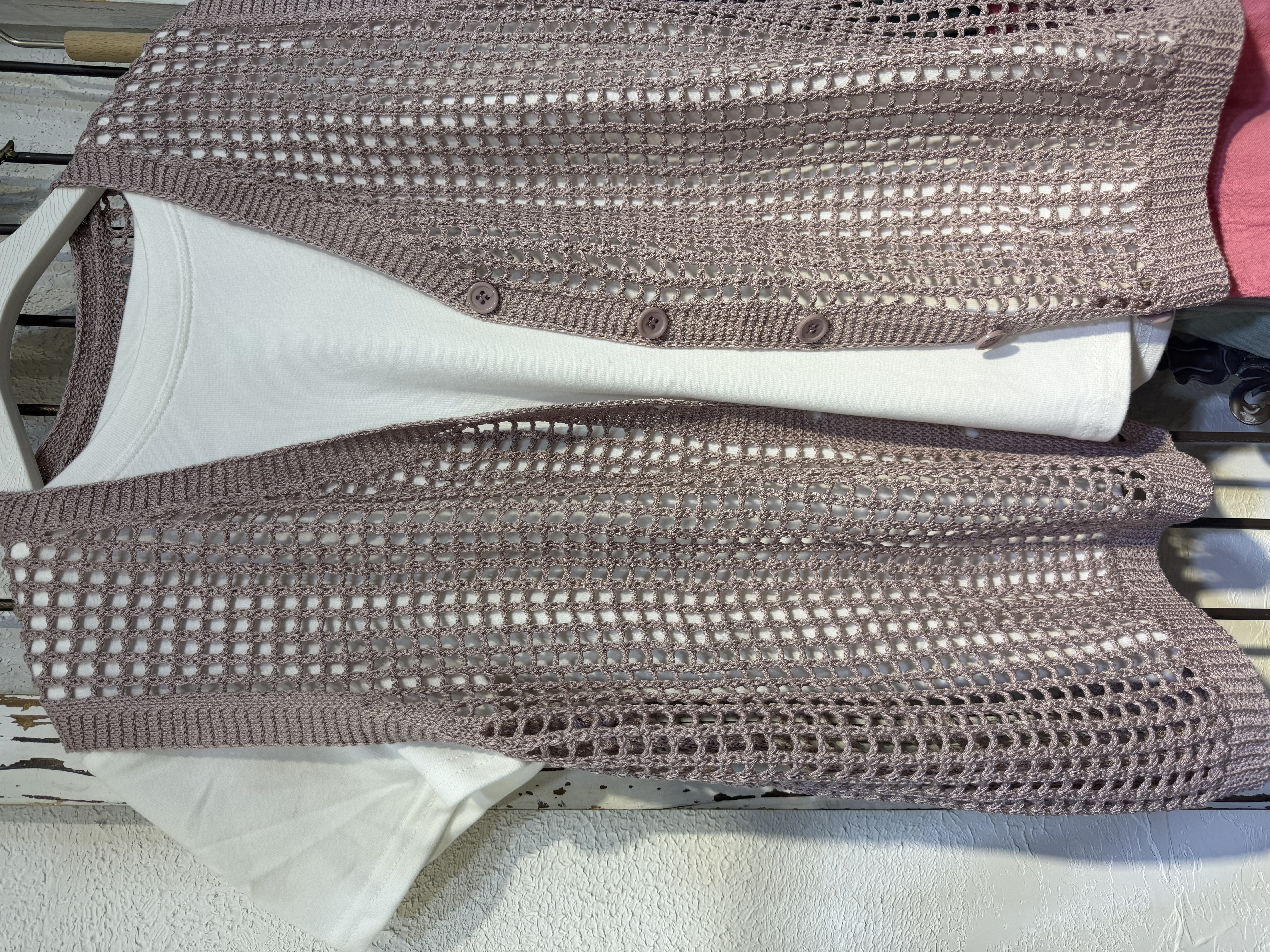 鏤空針織背心套set