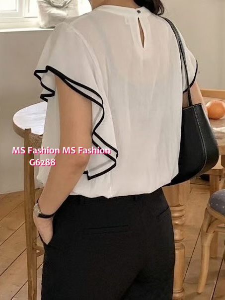 G6288 韓國🇰🇷靚料拼邊ruffle top