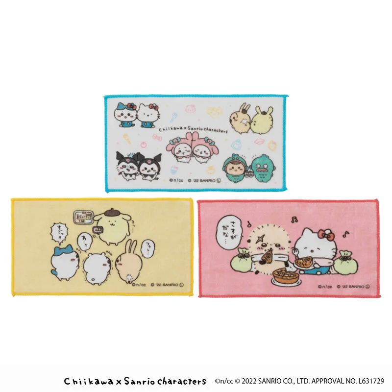 《現貨》 chiikawa x Sanrio 毛巾（一套3條）
