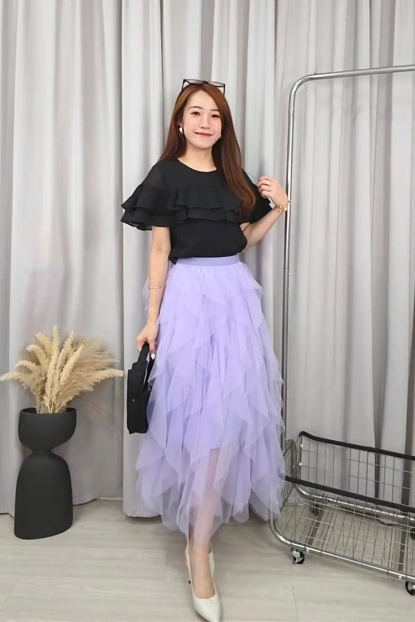 933 Ethereal Layer Tulle Skirt