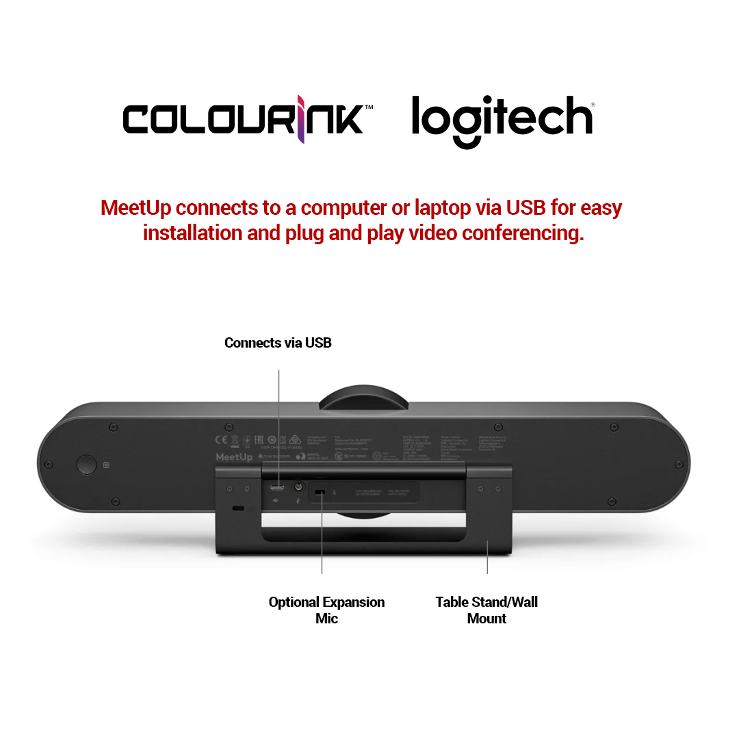 Logitech MeetUp 4K ConferenceCam 120° Ultra Wide Video Conferencing Camera with Built-in Mic & Speaker 960-001101