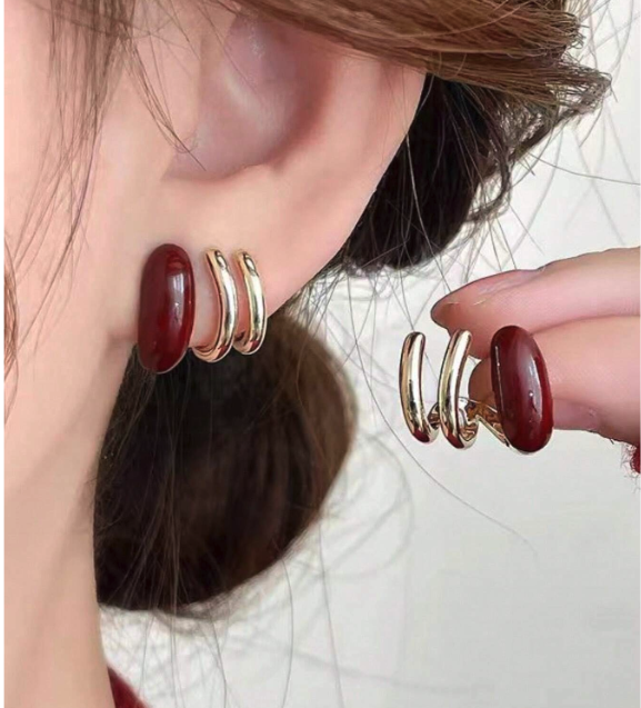 Crimson Coil Unique Earrings