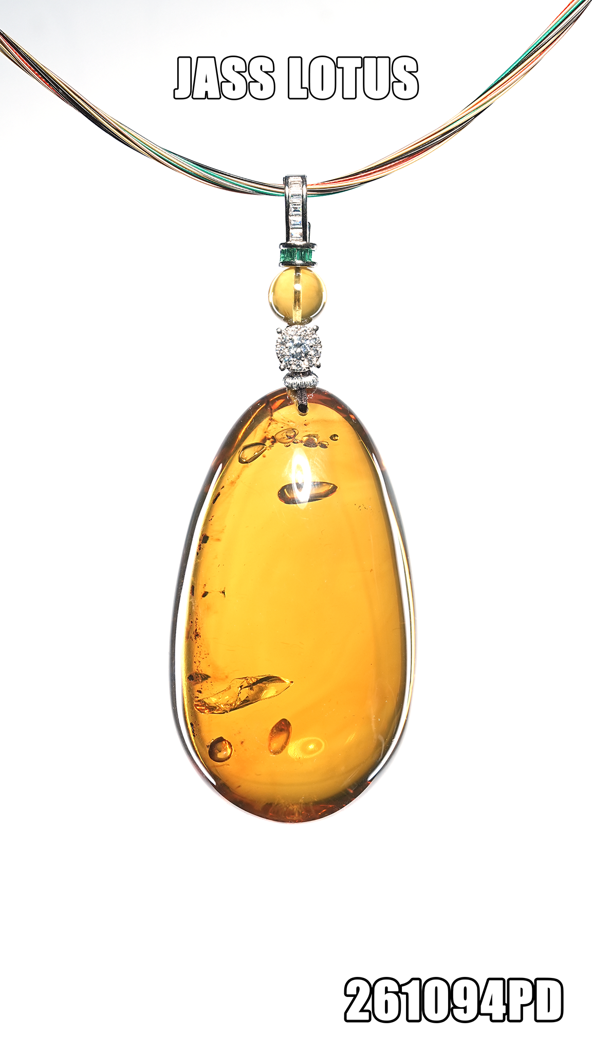 緬甸天然琥珀＂肝膽相照＂紅茶珀水滴吊墜