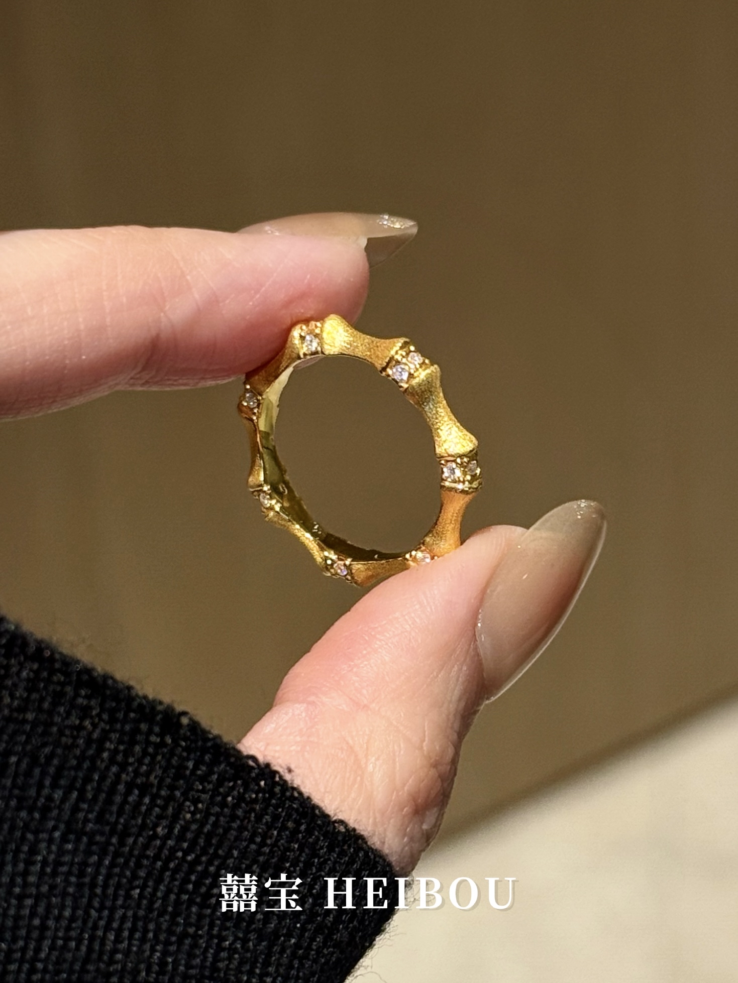 【5D镶嵌】竹节拉丝戒指