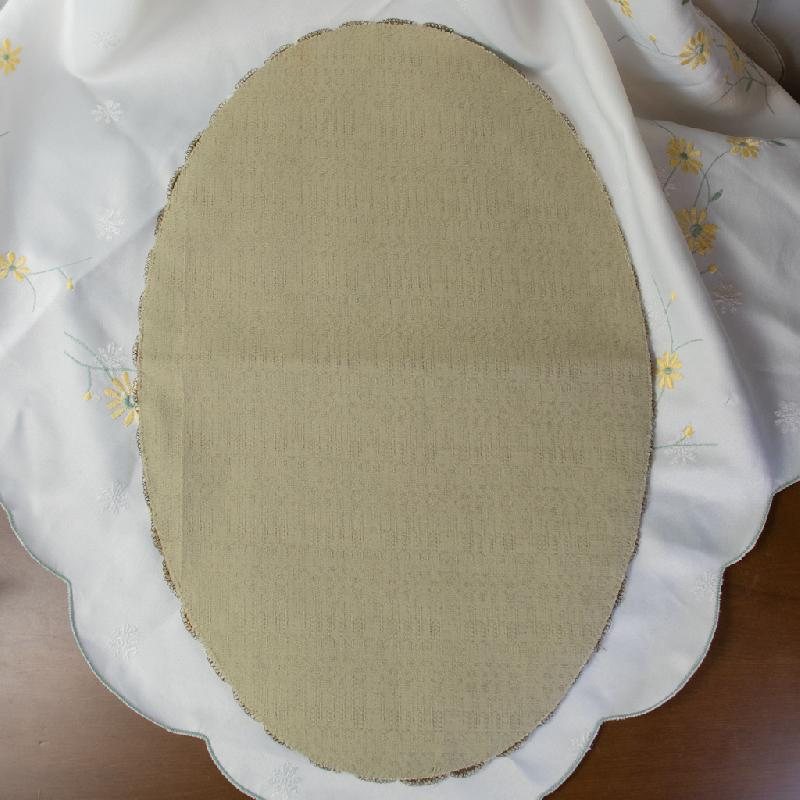 (Last one !) c.a. 1970s Italian Elegant Sage Green Table Mat /Tapestry Dollies (MT293)