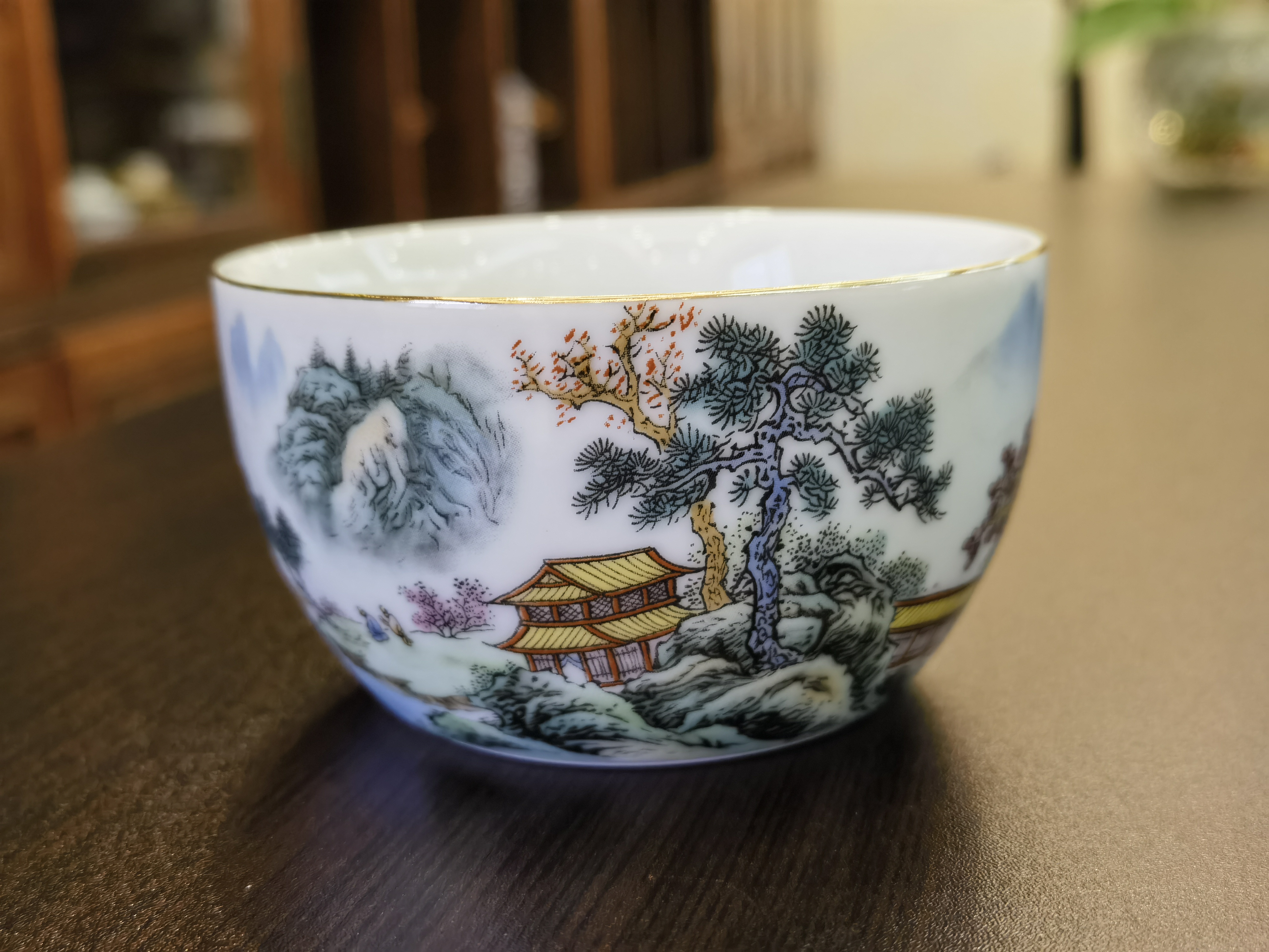 6-粉彩重工江南山水 - 茶杯 - <有需要請聯絡我們 852-6329 6186>