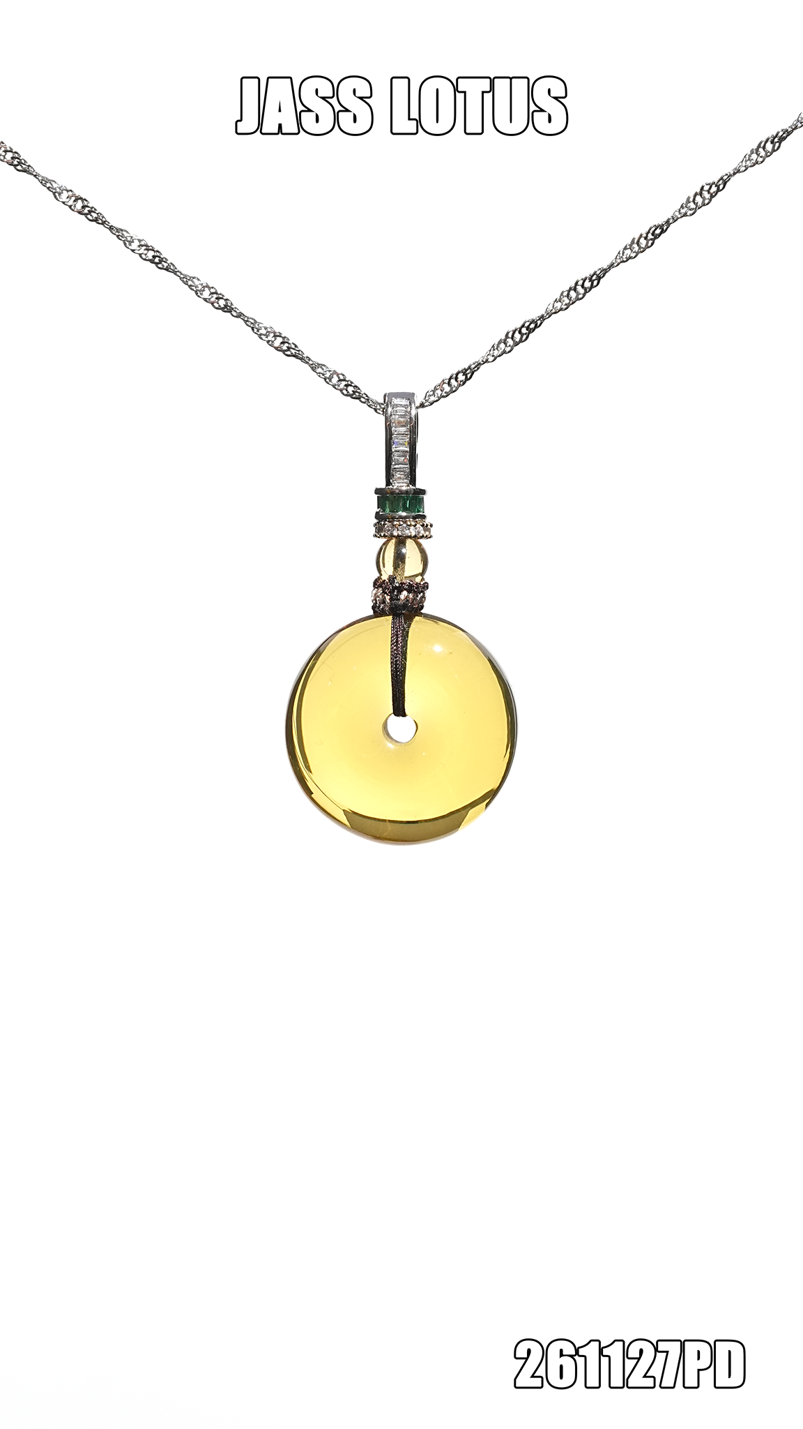 緬甸天然琥珀淨水高藍珀平安扣吊墜