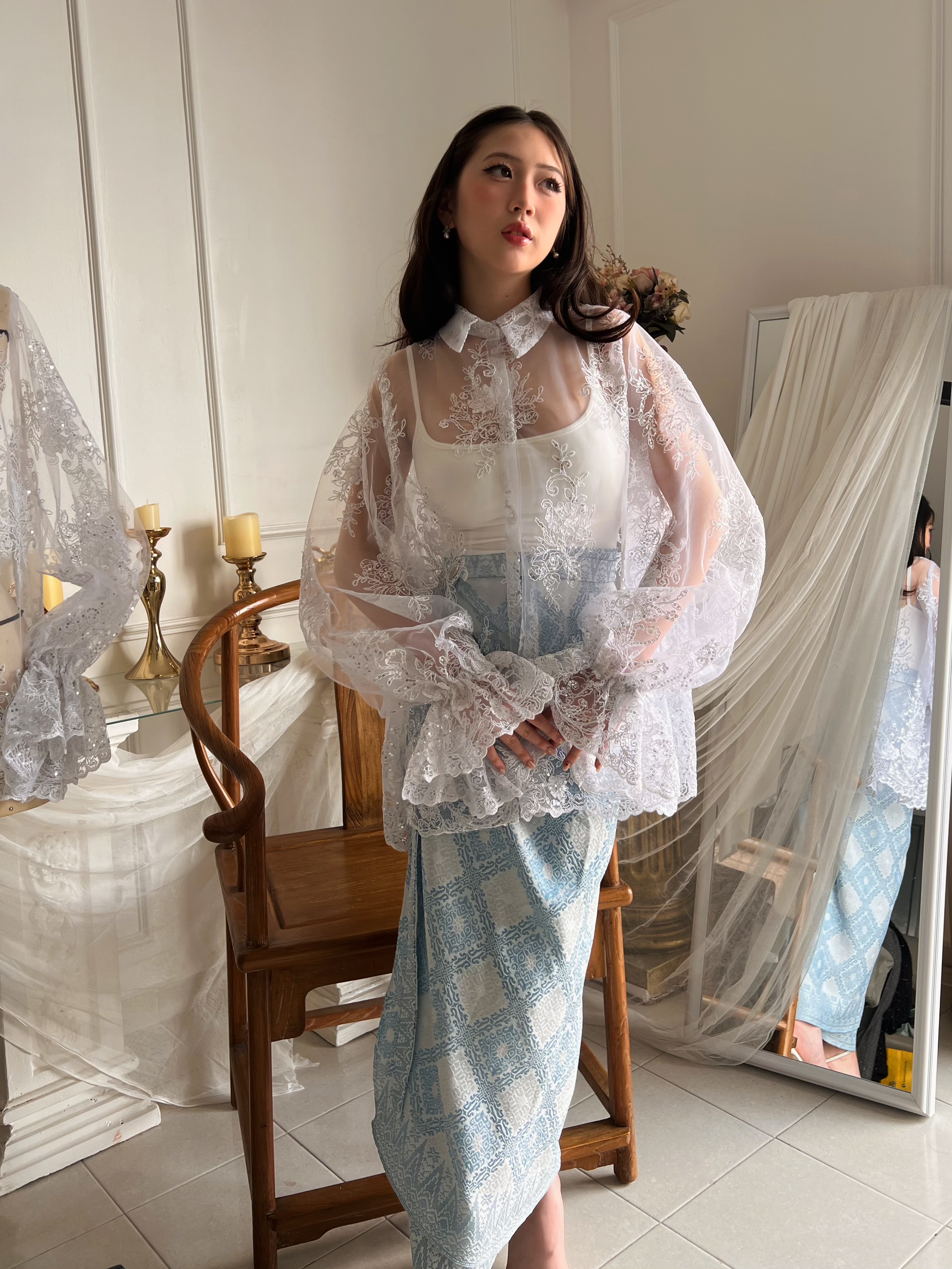 Angel Lace Blouse in True White