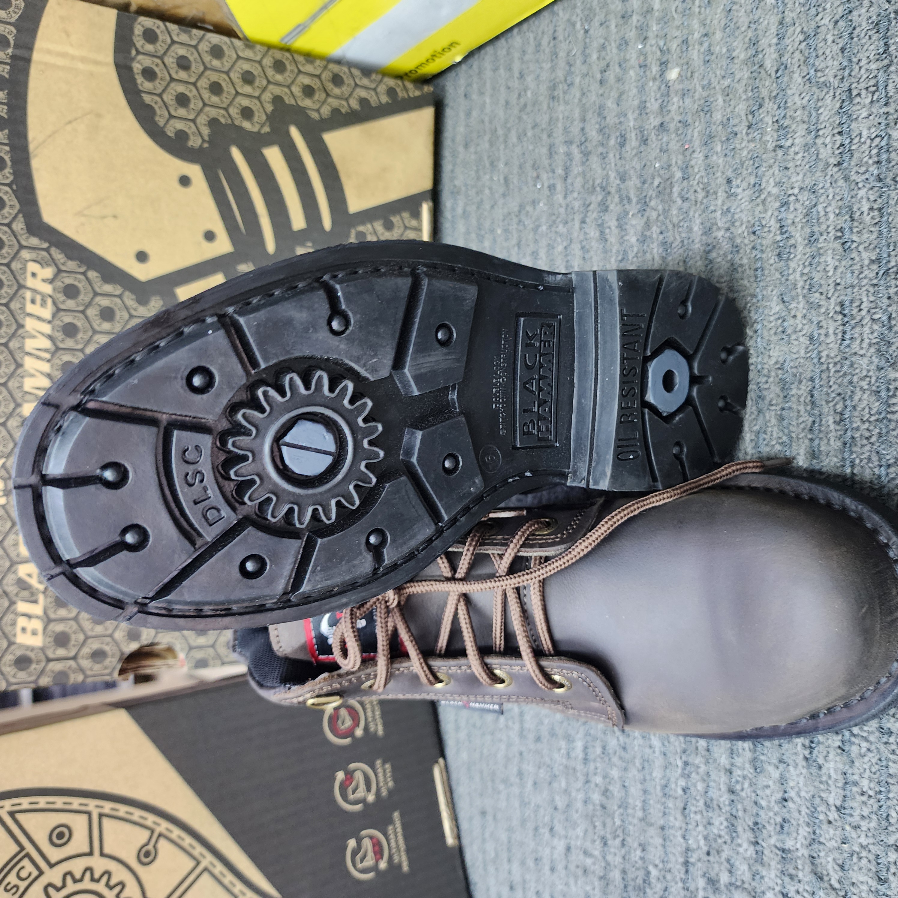 Black Hammer 4000 Series Mid cut Lace up Safety Shoes BH 4660 