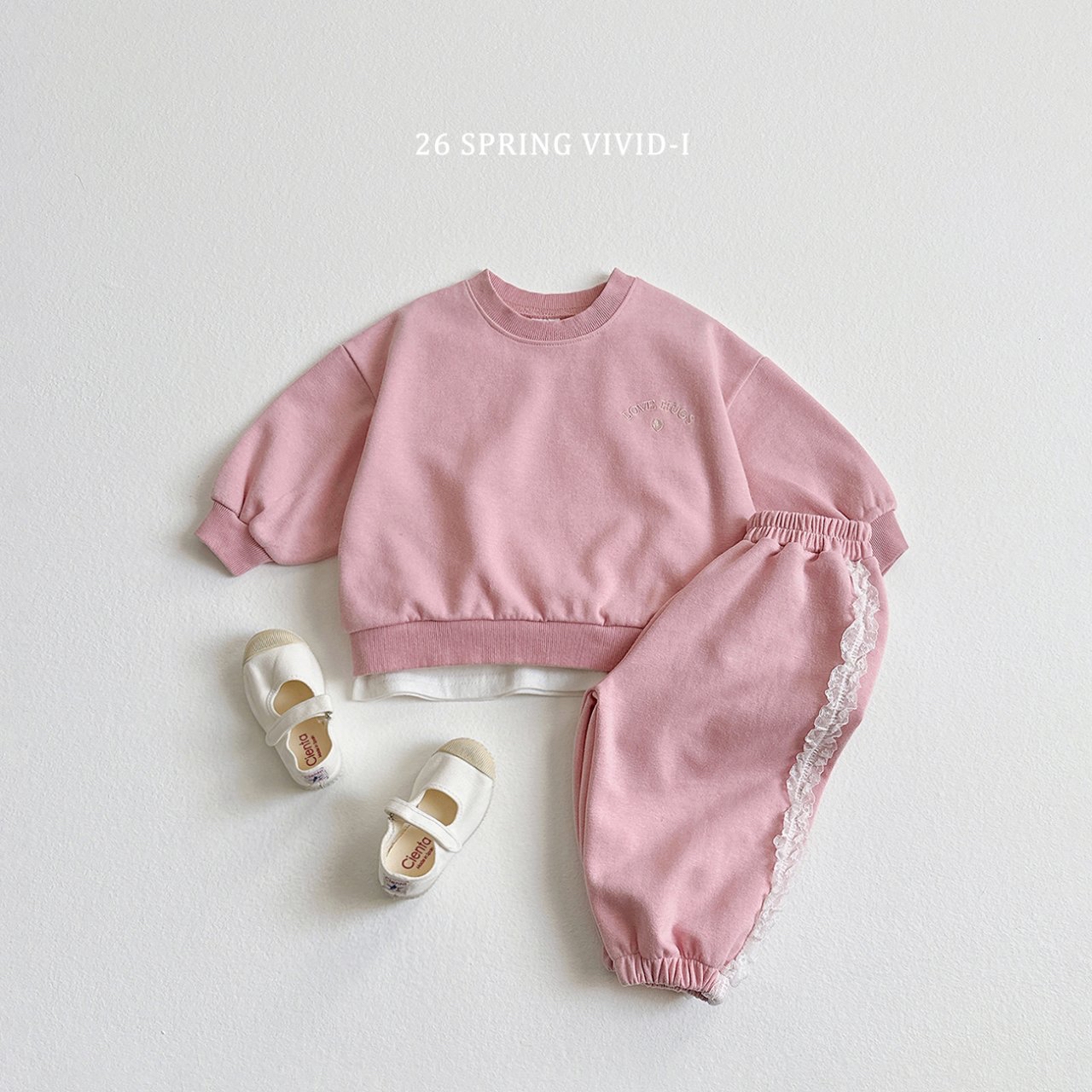 🌸預訂 韓國直送🌸🇰🇷VIVIDI四色愛擁抱刺繡長袖上下套裝