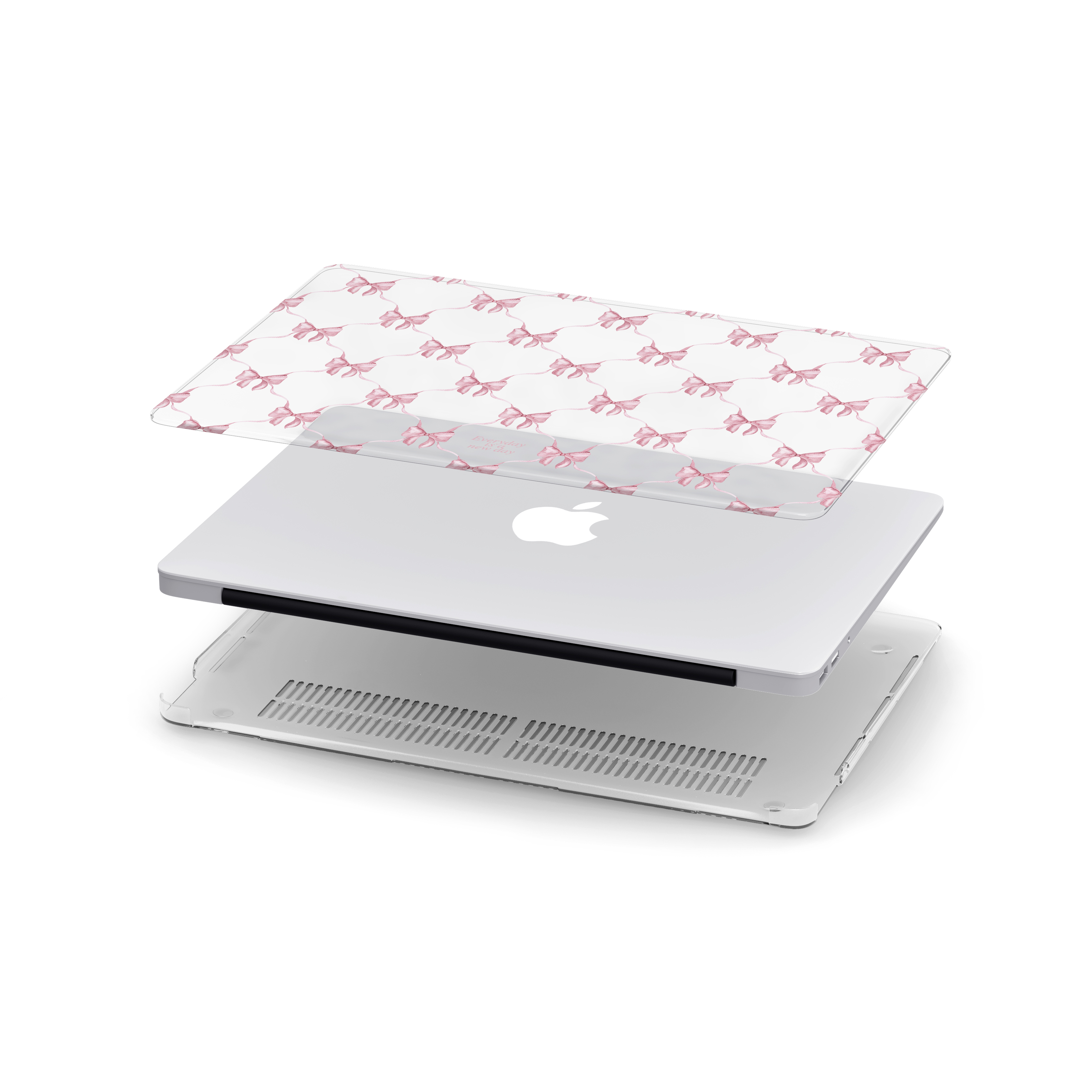 【Darling Dusk Ribbon Bows #PINK】Transparent MacBook Protective Case