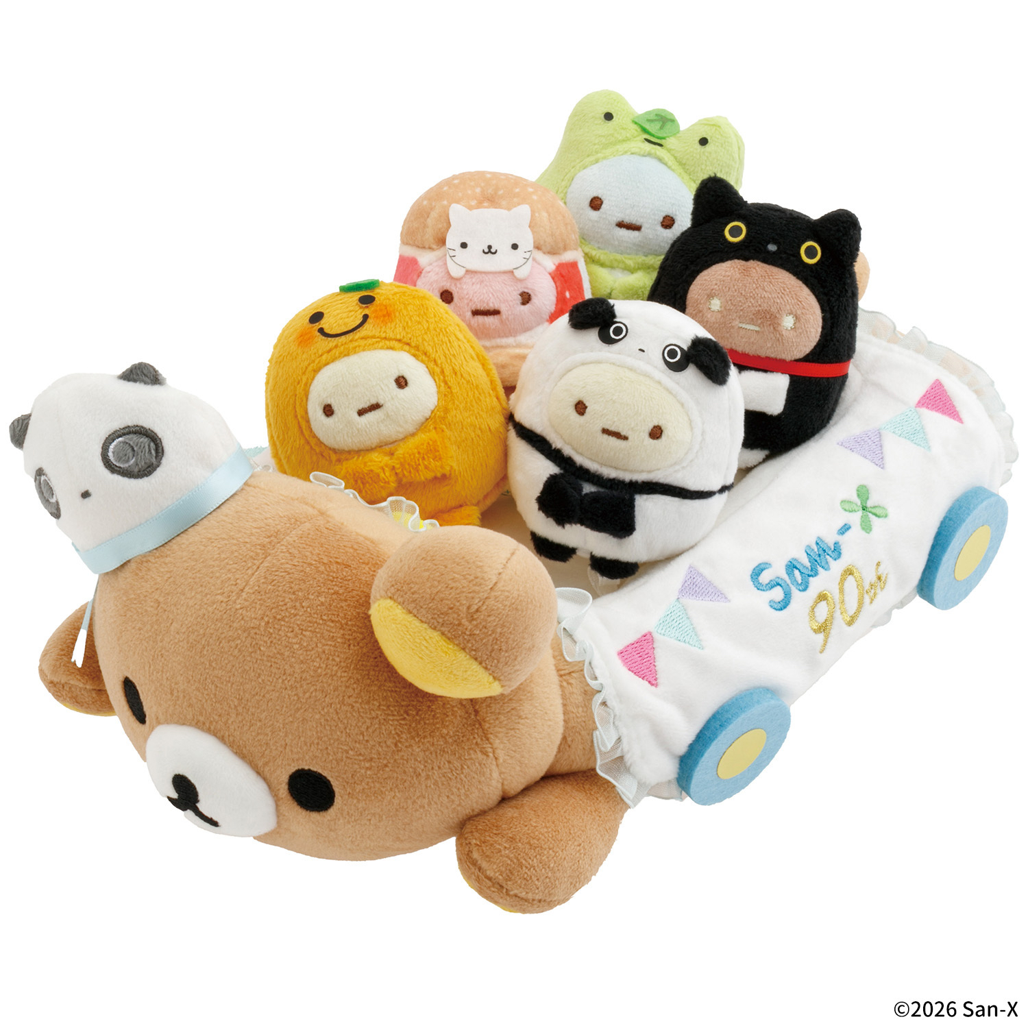 《預訂貨品》全新San-x90週年展台灣限定 Rilakkuma車仔套裝公仔 （1熊車+5隻公仔）