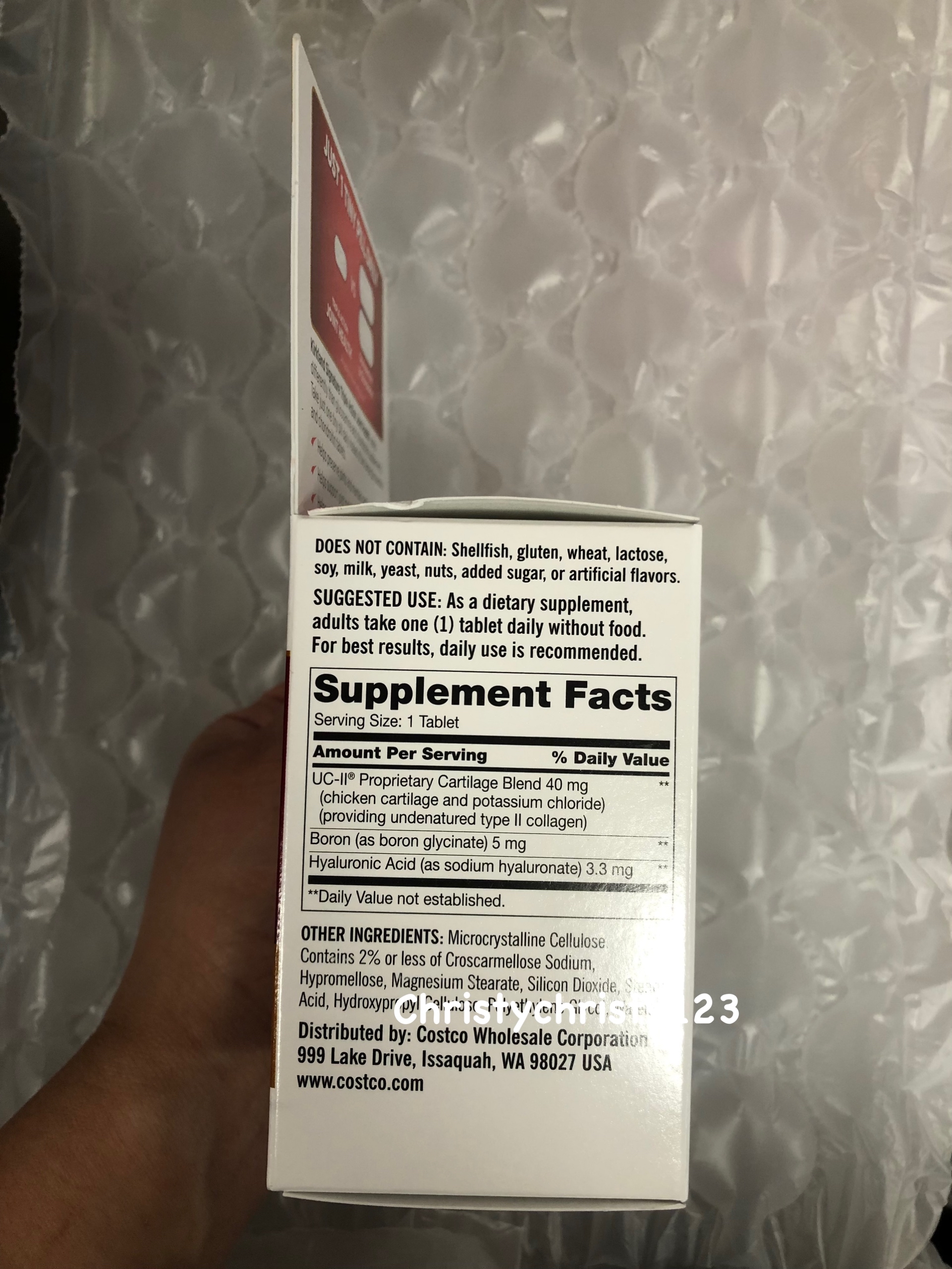 （新包裝 110粒) ~Kirkland 三倍關節配方- UC-II膠原蛋白+透明質酸 (Kirkland Triple Action Joint Health) 