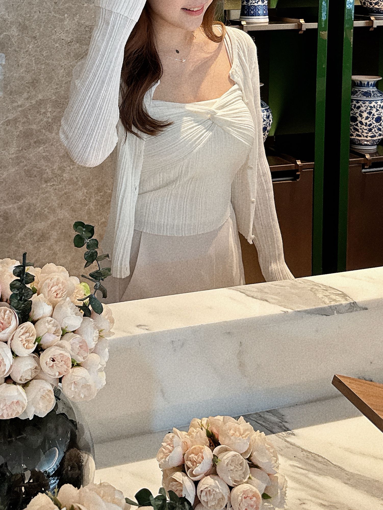 【查詢度最高】暗直紋扭結彈性吊帶套裝