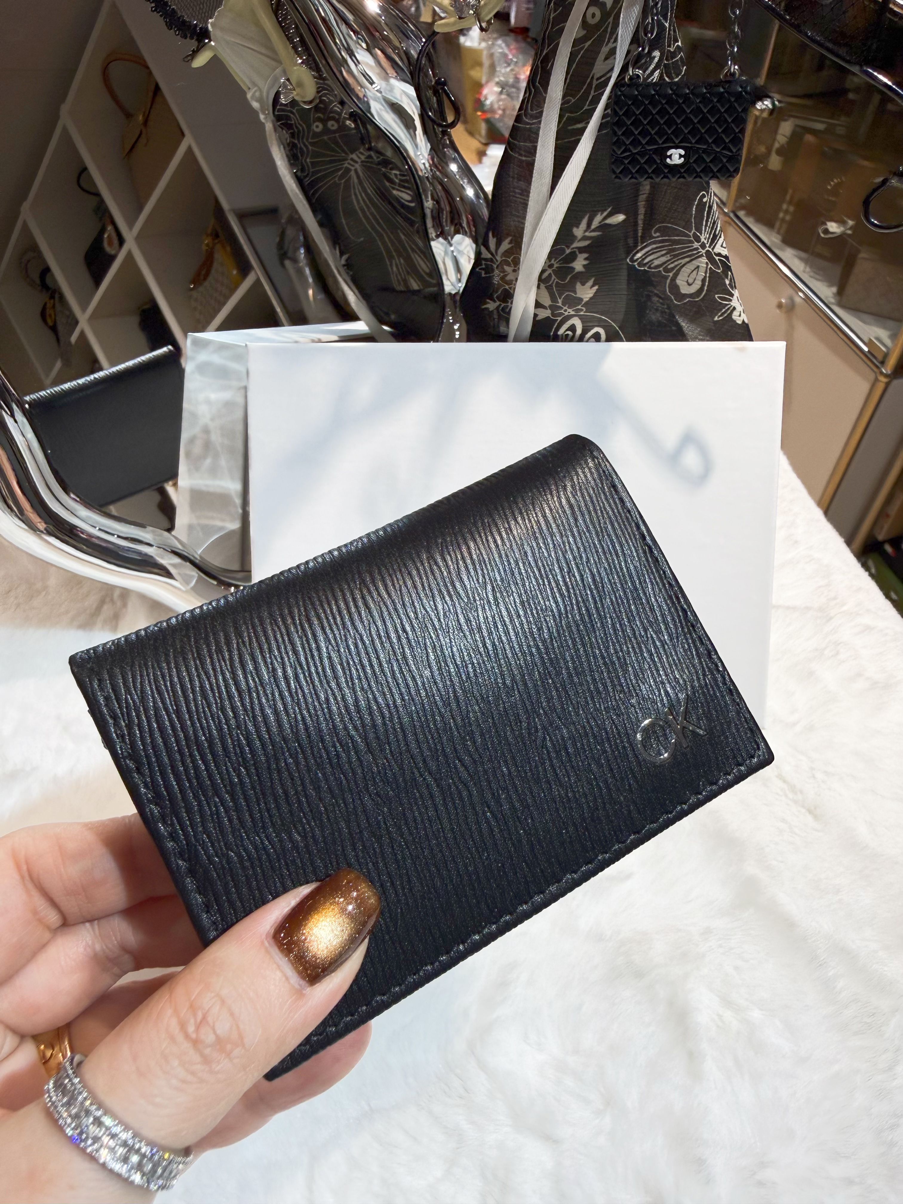 Calvin Klein flap card holder blk