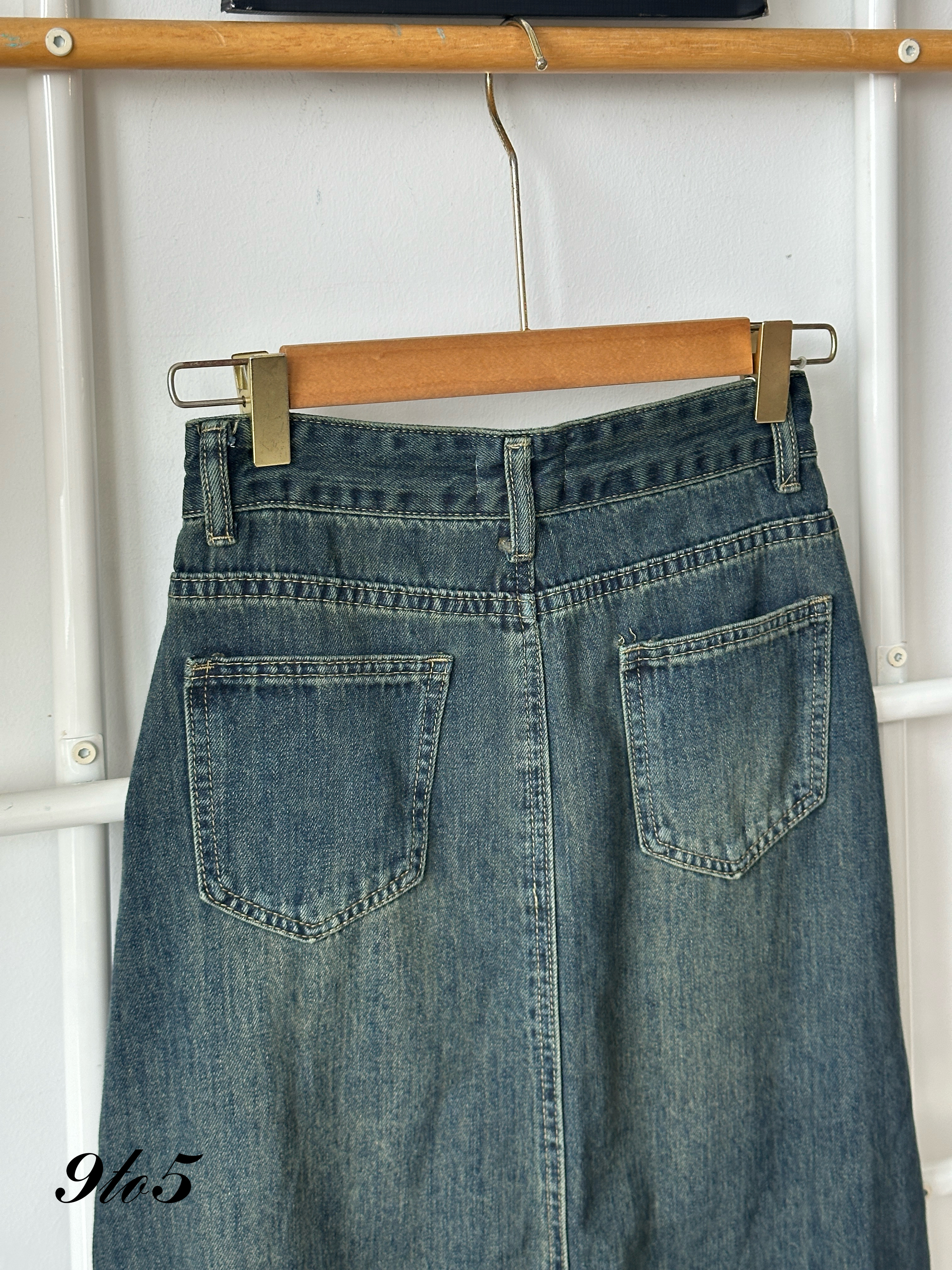 S1824 Denim Long Skirt 
