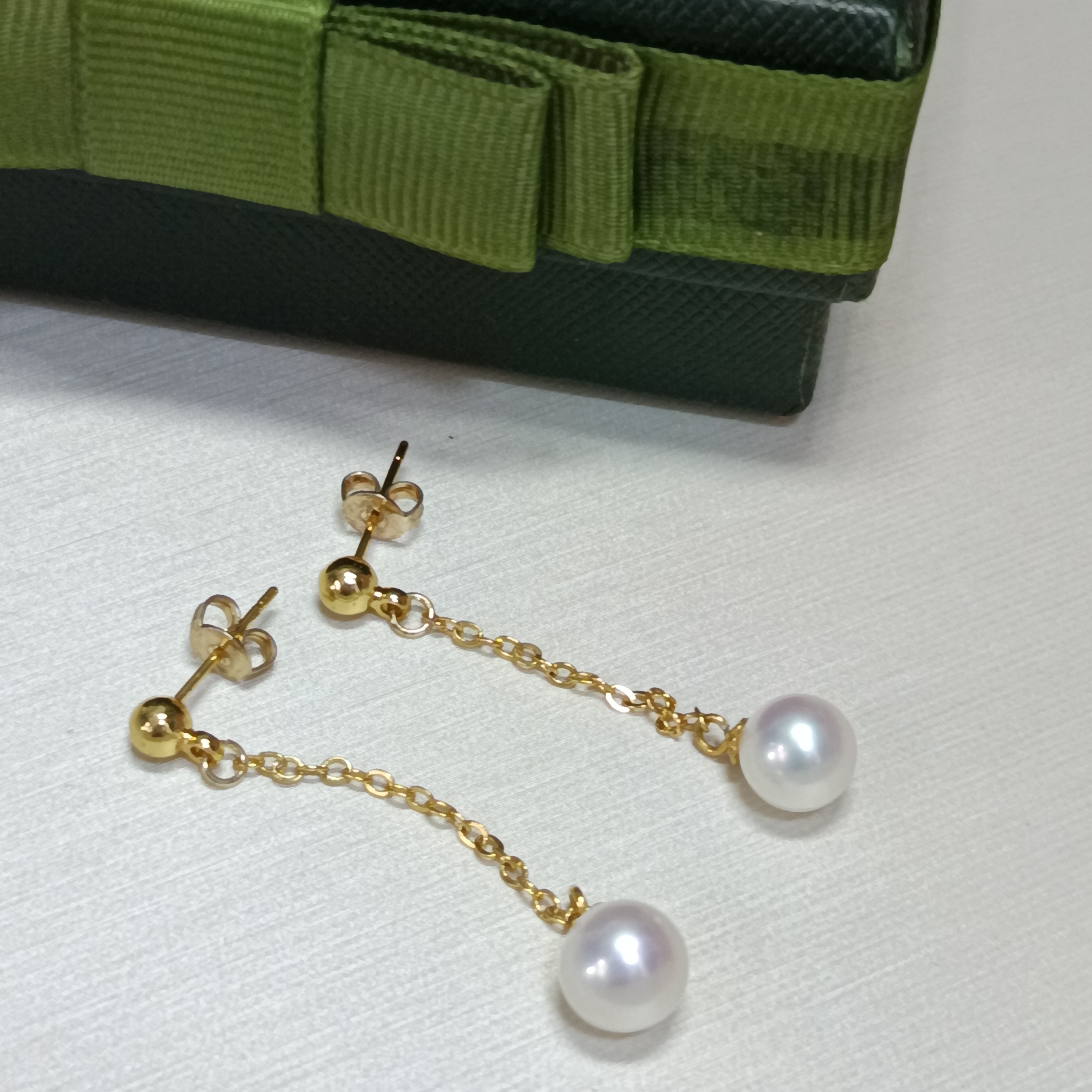 特價品‼️正圓強光淡水ak珍珠注金耳線款耳釘