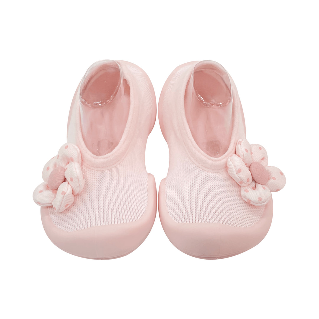 GGOMOOSIN 幼兒學行襪鞋 - 粉紅小花妞