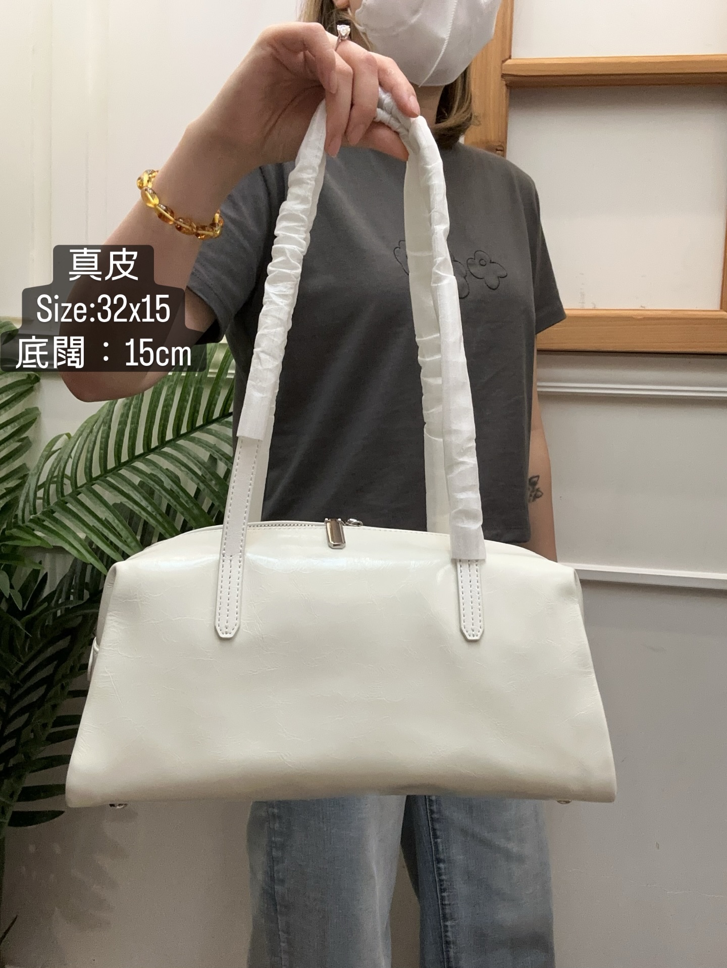 韓國油蠟皮超輕單肩包