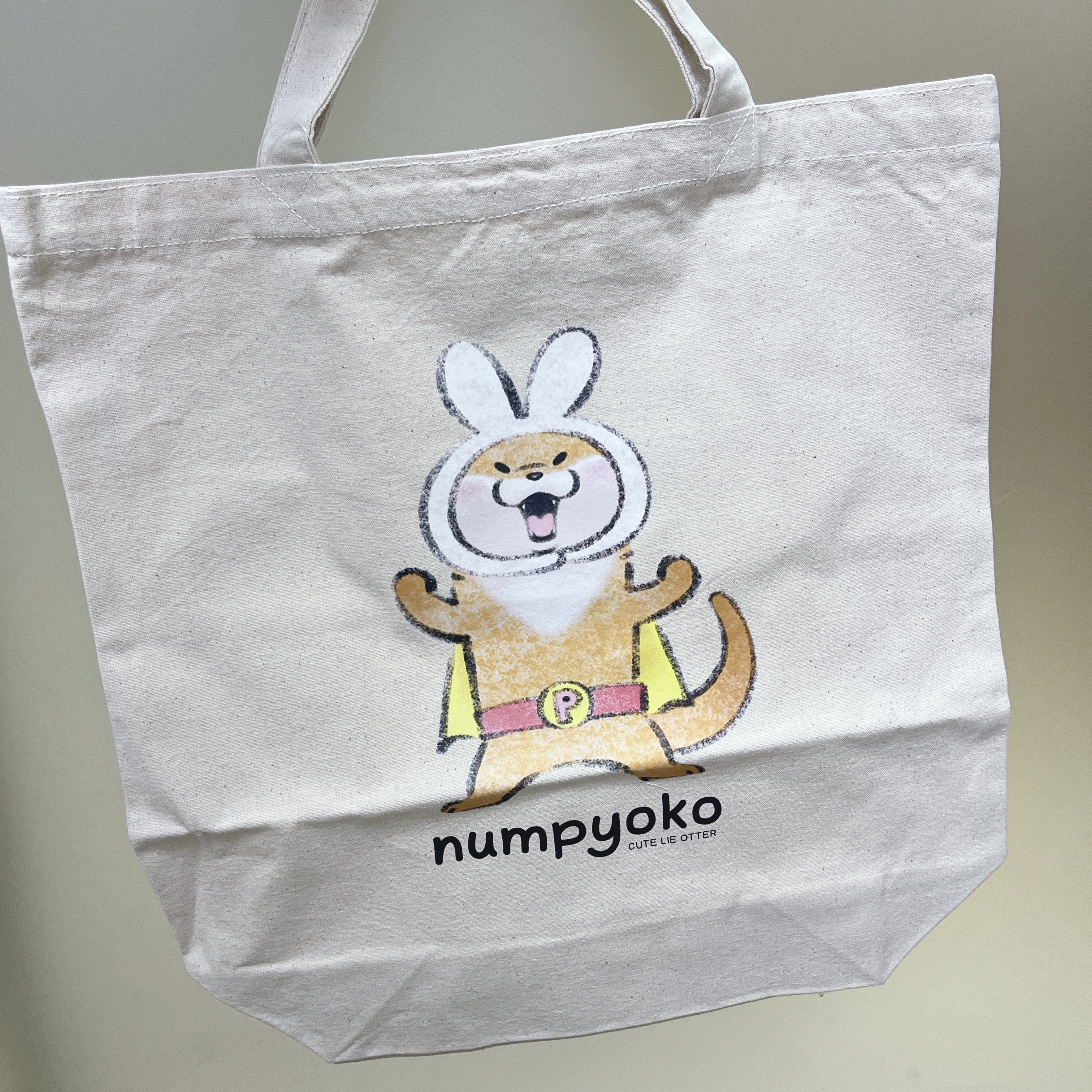 日本現貨📍可愛謊言的水獺兔仔超人造型Tote Bag
