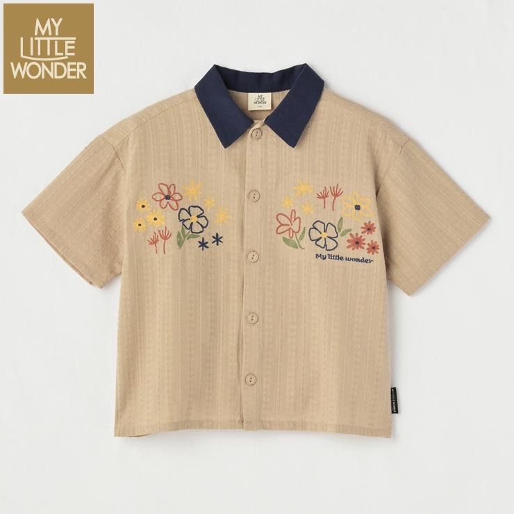 🇯🇵限量預訂 日本直送🇯🇵MY LITTLE WONDER 兩色花卉刺繡純棉短袖襯衫