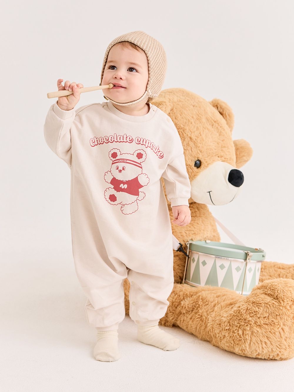 🍁預訂 韓國直送🍁🇰🇷Milk Baby運動小熊字母印花寬鬆長袖連身服