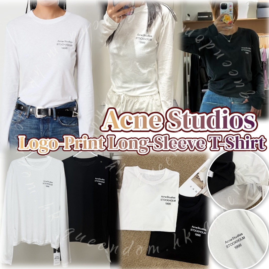 Acne Studios Logo-Print Long-Sleeve T-Shirt 小標印花長袖Tee