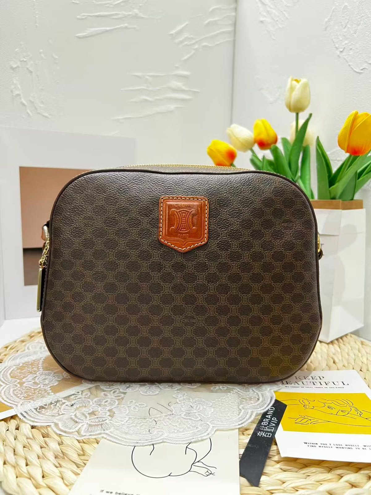 Celine Vintage Macadam Camera Bag
