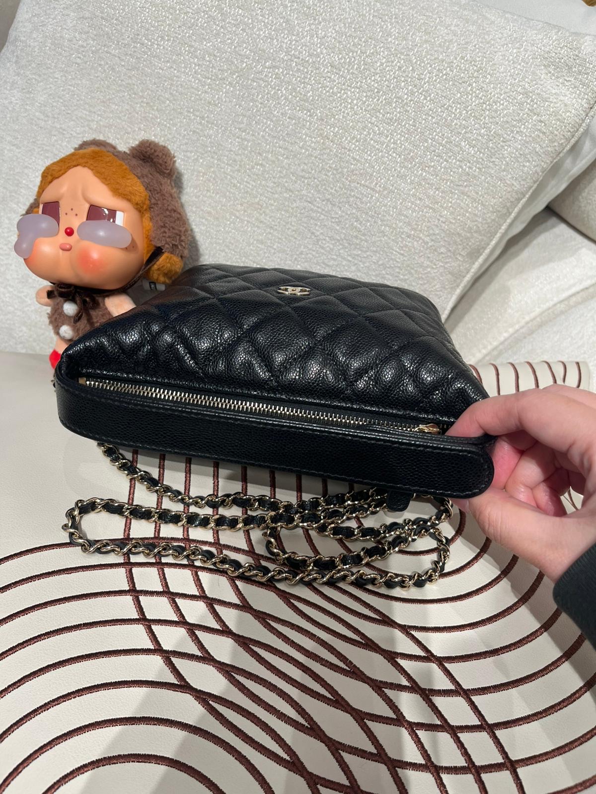 Chanel AP4386  黑色荔枝牛皮金扣 Authentic, 95%New ✅晶片✅Dust bag ✅Box