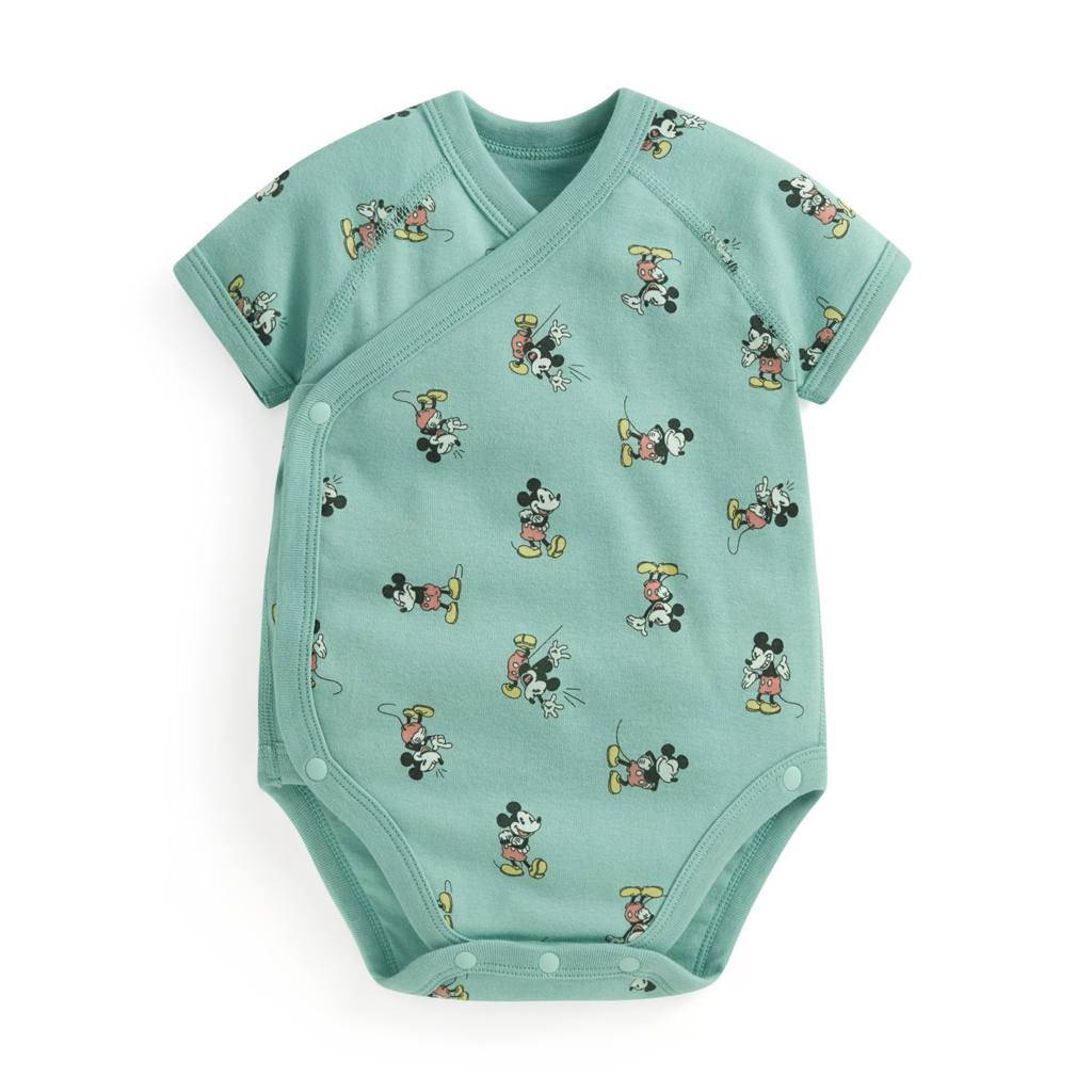 💚預訂 台灣直送💚Disney系列六色人物印花純棉短袖包屁衣