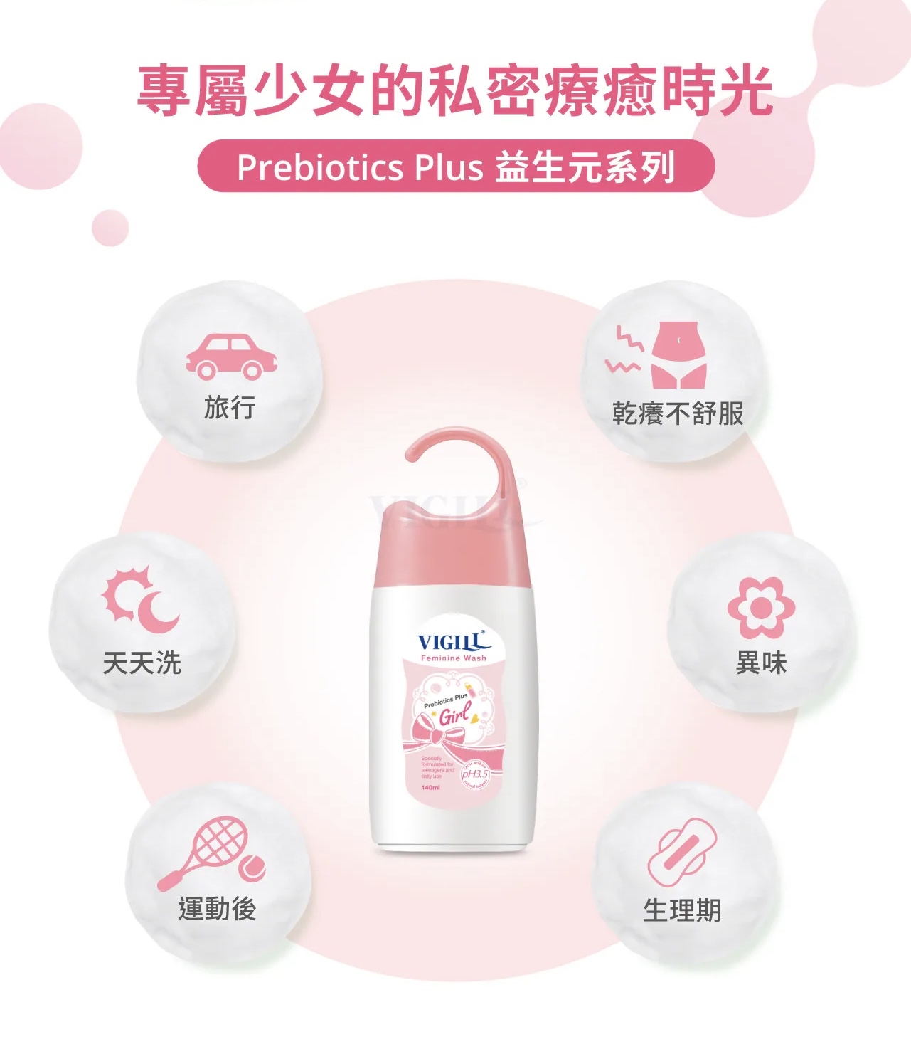 VIGILL 私密精油沐浴露(少女型) 140ml - 初經後少女適用 (最佳使用日期:2026年8月24日)
