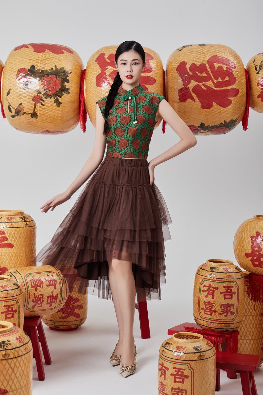 前短后长网纱半裙 1395