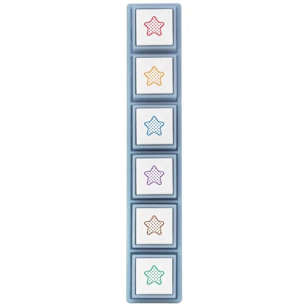 現貨｜星星圖案 KODOMO NO KAO Pochitto Pick! 按壓式6連印章 手帳印章 (1802-013) 
