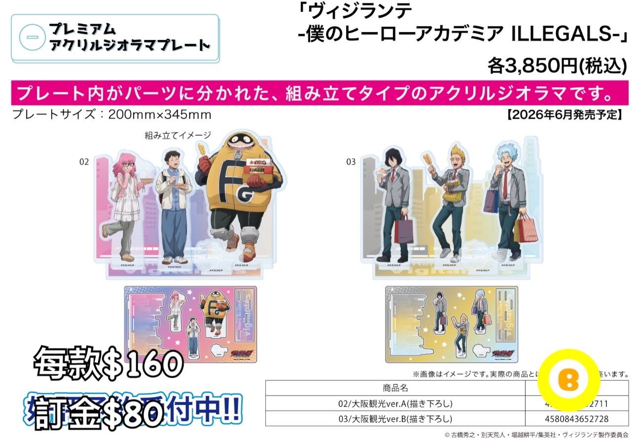 Preorder預訂6/2026年我的英雄學院ILLEGALS 大阪観光組立立牌