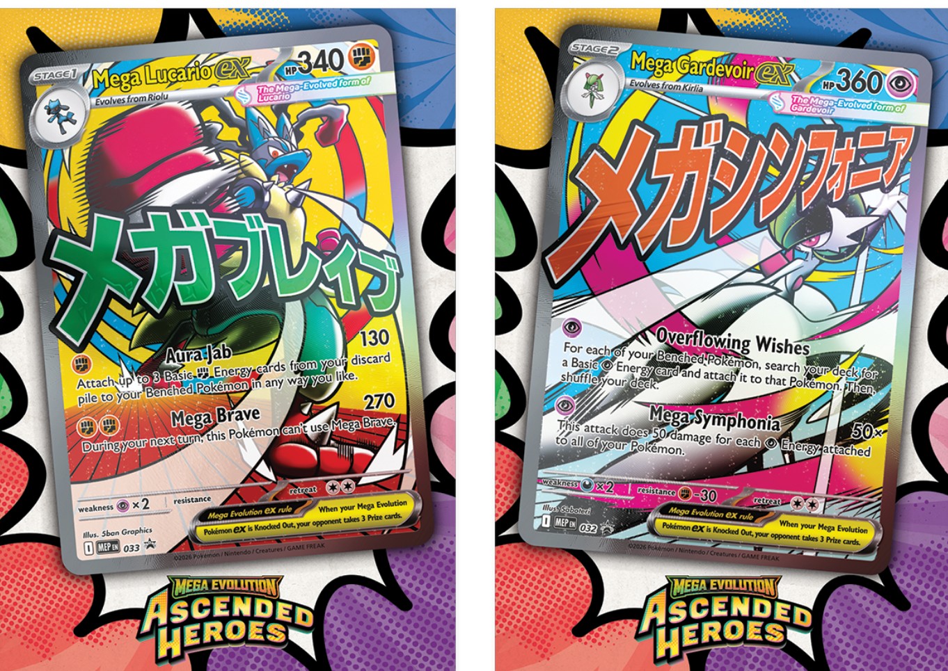 Pokemon TCG: Mega Evolution Ascended Heroes Premium Poster Collection—Mega Lucario and Gardevoir