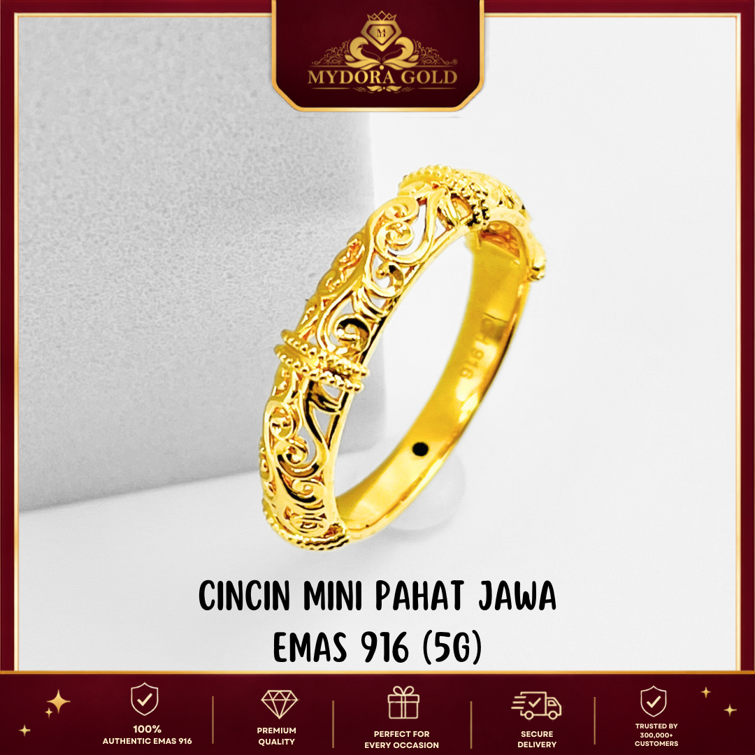 MYDORA Cincin Mini Pahat Jawa (5G) l EMAS 916/22K