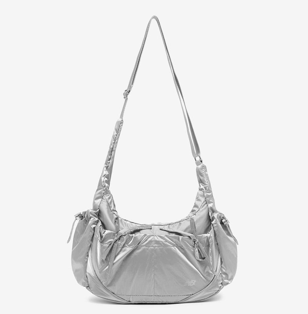New Balance Glossy Ribbon Hobo Bag Silver