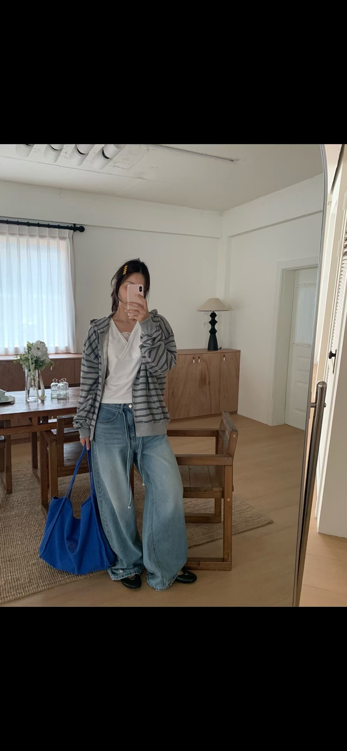 221572 腰帶洗水牛仔褲