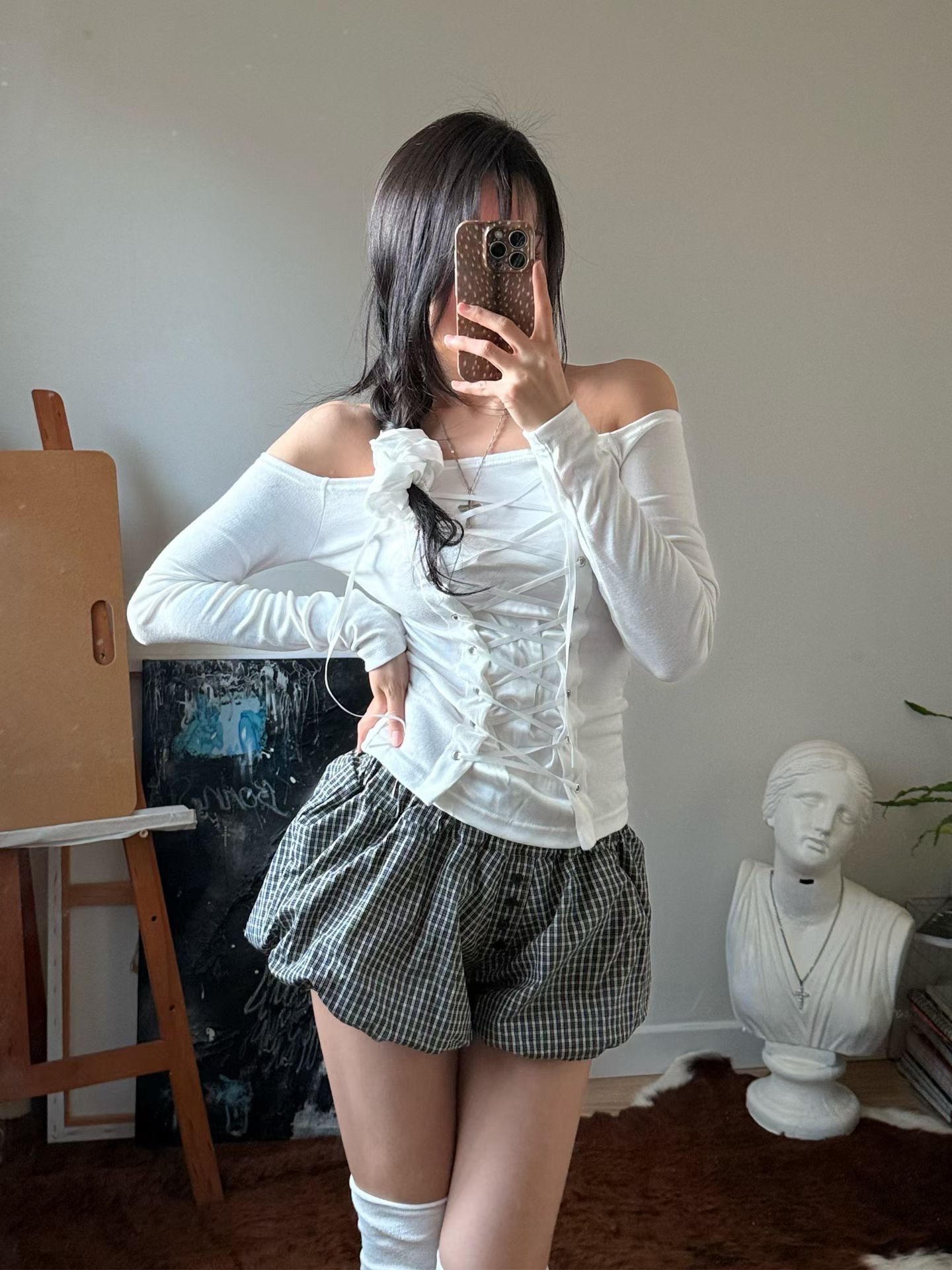 韓國Sexy系列洞洞綁帶長袖外撘