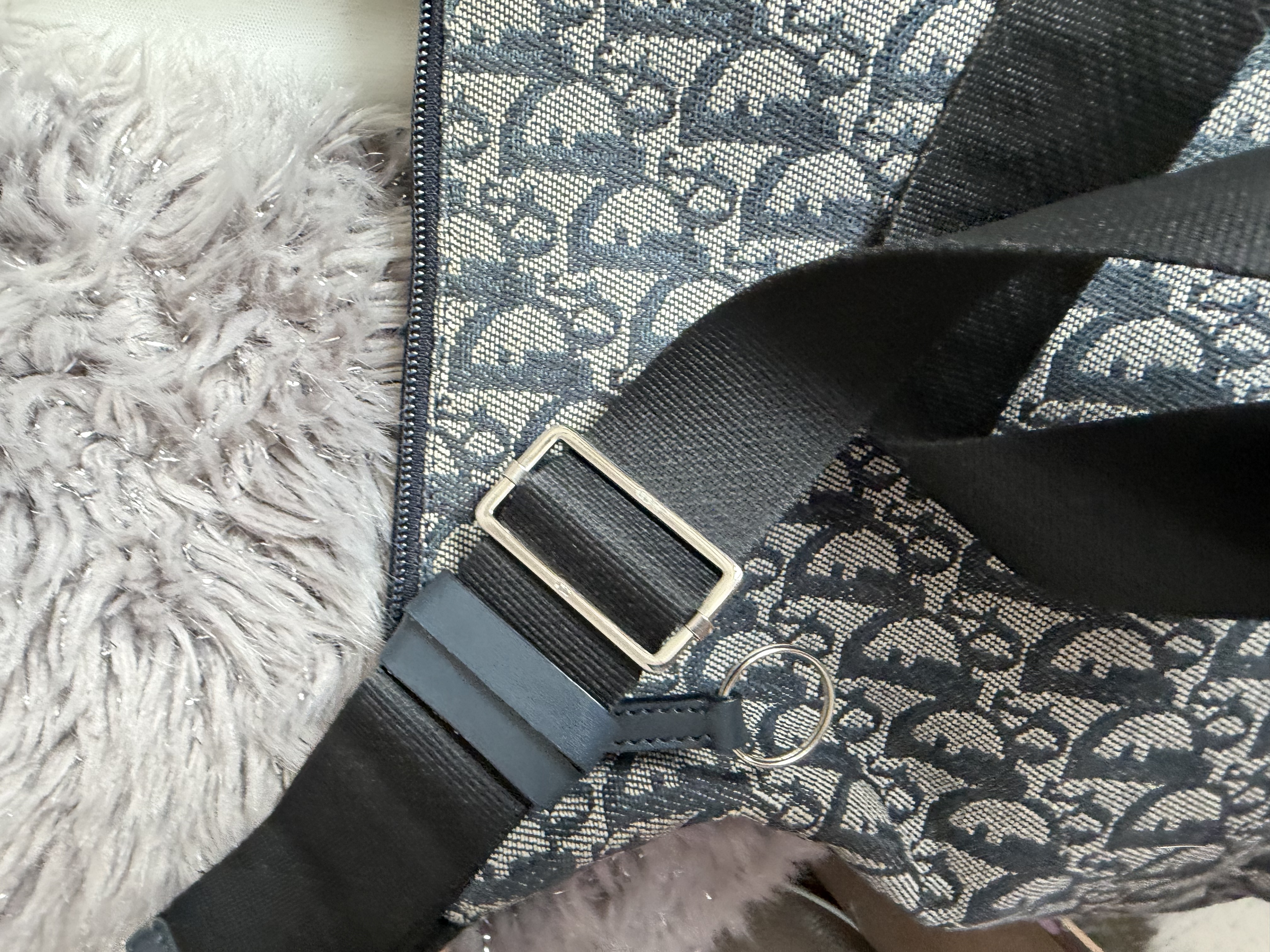 vintage dior navy monogram messenger bag