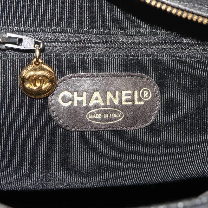 Chanel Triple Coco Mark Caviar Chain Tote Bag