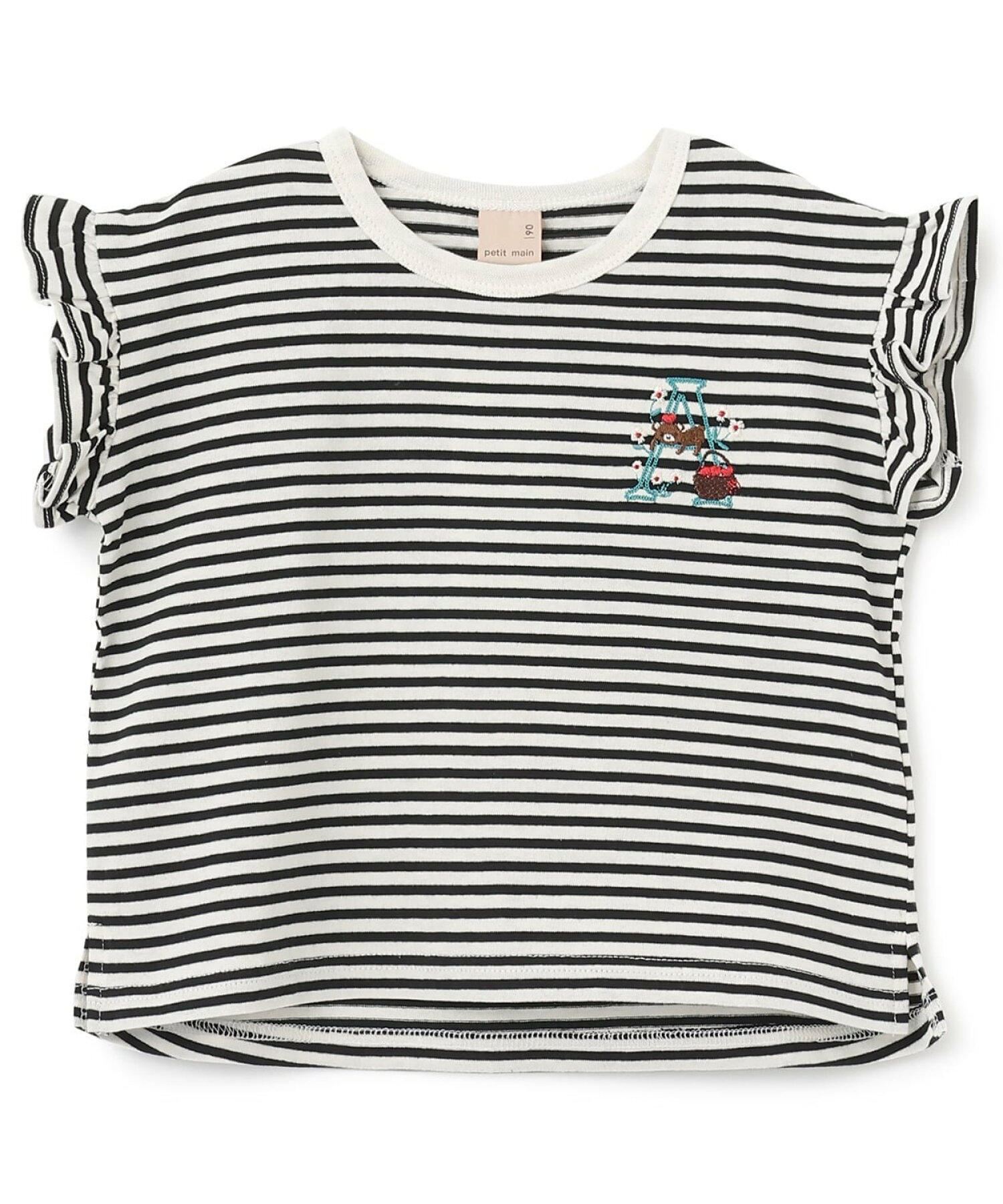 🆕【⭐訂購⭐】🌀 🇯🇵 日本直送🇯🇵 字母花朵刺繡 荷葉邊袖  短袖T恤［8款選］🌀 [ELEA-0216]