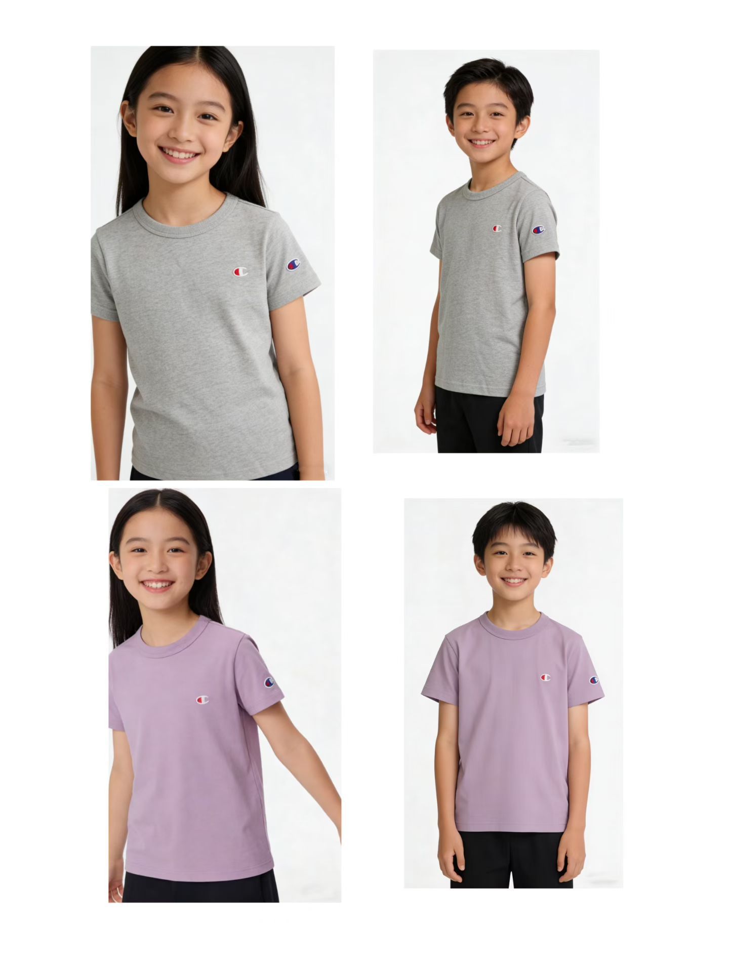 親子款/6色選擇/2件起各减$ 10。廠單champions經典純色短袖