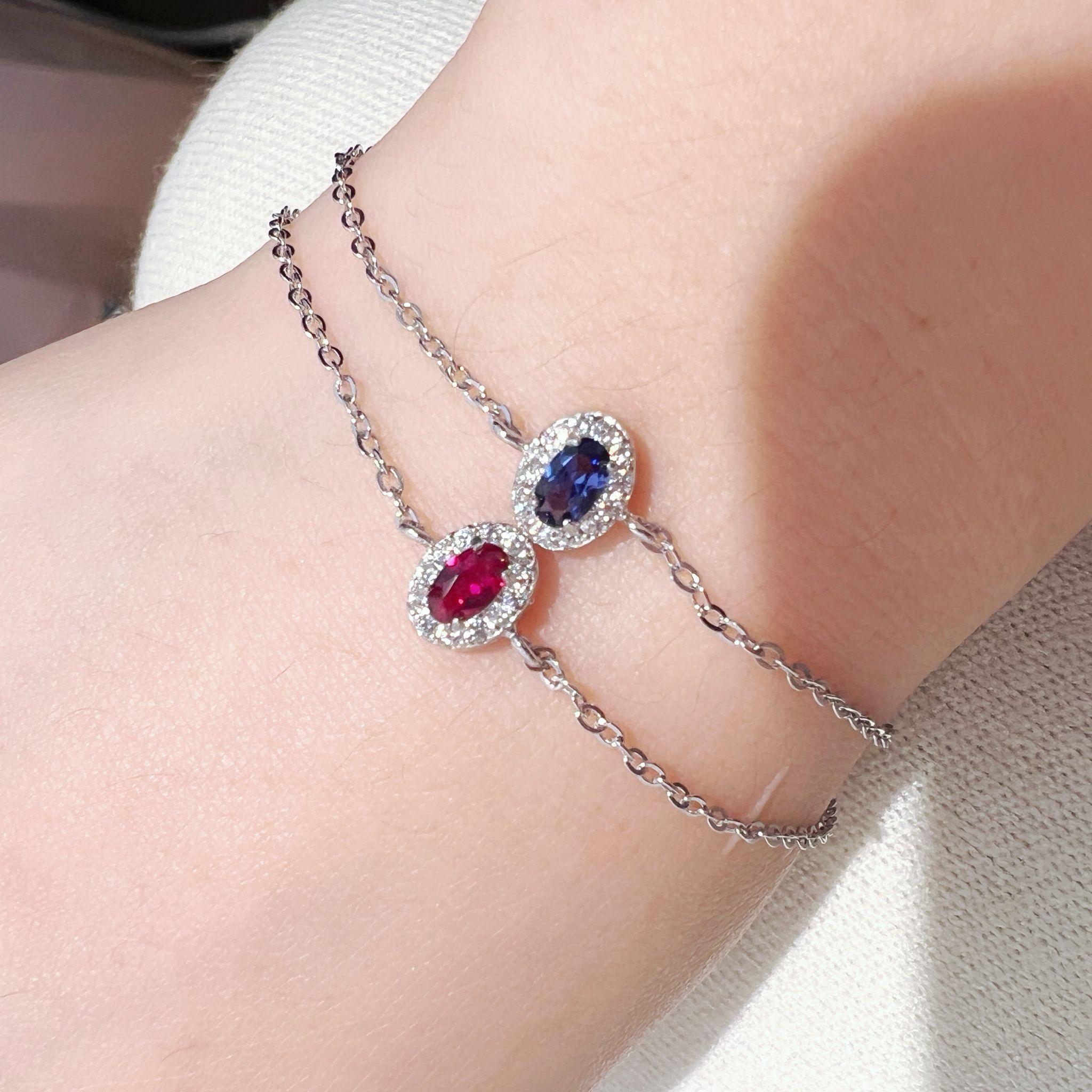 培育寶石純銀手鍊 WB121