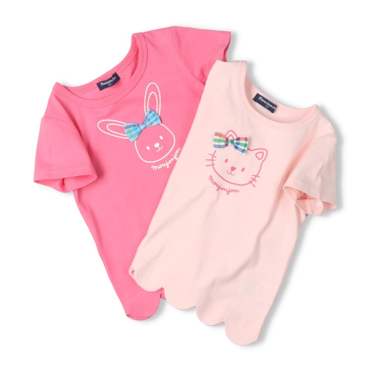 🆕【⭐訂購⭐】🇯🇵 日本直送 🌀🇯🇵 日本直送🇯🇵 兔仔 / 貓咪 蝴蝶結 扇形下擺 短袖Tee［2款選］🌀 [ELCA-0116][260413]